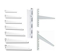 Super Heavy Duty 10 Pack 47cm OR 470mm White MSF Twin Slot Shelving Bracket