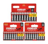 Super Heavy Duty Zinc Batteries, AA and AAA, 30 Pack, for Remotes, Clocks, Toys and Wireless Mice & Keyboards