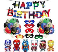 Super Hero Birthday Party Decorations Set Kids Party Supplies Super Hero Balloons For Boys Theme Party Favor (E)