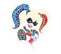 Super Hero Girls Harley Quinn Wordcloud Sticker Size S (10 x 10 cm)