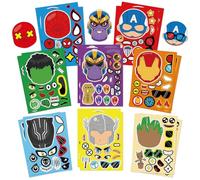 Super hero Stickers-16Sheets Art Craft Make a Face DIY Stickers for Kids- Anime Make Your Own Personalized Stickers for Birthday Party Supplies Favors Bag Stuffing Gift Pinata Fillers Lucky Dip Prizes