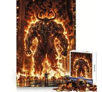 Super Hero Vs. Fire Demon Jigsaw Puzzle for Adults 1000 Pieces Think Smart Toy Home Enjoy Accurate Cut Wall Art Decor (50x75cm)