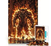 Super Hero Vs. Fire Demon Jigsaw Puzzle for Adults 1000 Pieces Think Smart Toy Home Enjoy Accurate Cut Wall Art Decor (50x75cm)