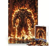 Super Hero Vs. Fire Demon Jigsaw Puzzles for Teenagers 1000 Piece Enhance Recall Home Leisure Exact Edge (38x52cm)