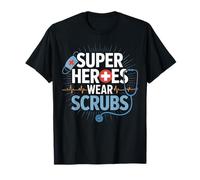 Super Heroes Wear Scrubs Nursing Cute Medical Nurse T-Shirt