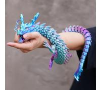 Super Huge Large Dragon 3D Printed Dragon with movable mouth and eyes,Flexible Realistic Articulated Animal Fidget Toys,Mystery Figurines Gifts,Executive Desk Décor Collectible (33.5inch/colorfulA)