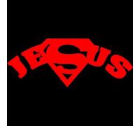 Super Jesus Car Sticker, Christian Car Bumper Car Window Stickers, Vinyl Decal Sticker, 4x4 Jeep Van Truck Window Sticker, Jesus Loves You, Funny Car Decal (160mm x 60mm (LxH))