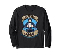 Super Jew Funny Rabbi Jewish Superhero Lazy Purim Costume Long Sleeve T-Shirt