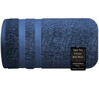 Super Jumbo Bath Sheet (100cm x 200cm-600GSM) 100% Egyptian Cotton Extra Large Bath Towel Super Soft Hotel Quality Towel Quick Dry XXL Bath Sheet Big Towels & Beach Towels (Navy Blue)