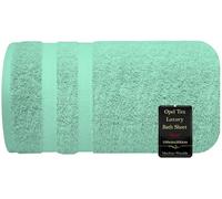 Super Jumbo Bath Sheet (100cm x 200cm-600GSM) 100% Egyptian Cotton Extra Large Bath Towel Super Soft Hotel Quality Towel Quick Dry XXL Bath Sheet Big Towels & Beach Towels (Aqua/Mint)
