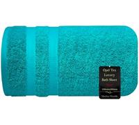 Super Jumbo Bath Sheet (100cm x 200cm-600GSM) 100% Egyptian Cotton Extra Large Bath Towel Super Soft Hotel Quality Towel Quick Dry XXL Bath Sheet Big Towels & Beach Towels (Teal/Turquoise)