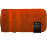 Super Jumbo Bath Sheet (100cm x 200cm-600GSM) 100% Egyptian Cotton Extra Large Bath Towel Super Soft Hotel Quality Towel Quick Dry XXL Bath Sheet Big Towels & Beach Towels (Orange)