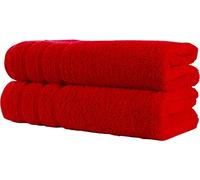 Super Jumbo Bath Towels (Size:100 x 200 cm) 100% Egyptian Cotton Extra Large Bath Sheet Towel Set (Red, 2)