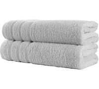 Super Jumbo Bath Towels (Size:100 x 200 cm) 100% Egyptian Cotton Extra Large Bath Sheet Towel Set (Silver, 2)