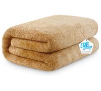Super Jumbo Big Bath Sheet Extra Large 100x200cm Super Soft 100% Egyptian Cotton Body Wrap Hotel Quality Luxury Towels 700-GSM (Latte)