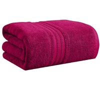 Super Jumbo Extra Large Bath Sheet (100 x 200 cm -700 GSM) Egyptian Cotton Luxury Big Bath Sheet Towel Body Wrap (Pink)