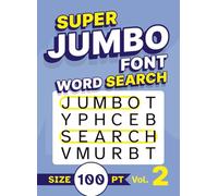 Super Jumbo Font Word Search Size 100 pt Vol. 2: Puzzle Book with Giant XL Print for Visually Impaired Adults
