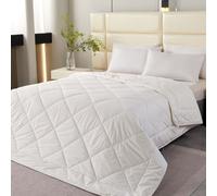HOMESCAPES Premium Wool Duvet - Super King, Heavyweight, Winter/Autumn, 100% Cotton Cover, Hypoallergenic, Eco-Friendly, Washable - 10.5 to 13.5 Tog (approx)