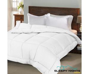 (Super King 4.5 Tog) SleepyNights Hotel Collection Satin Stripe Cotton Rich Duvet - 4.5 TOG
