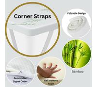 (Super King) 40D Bamboo Mattress Toppers Memory Foam