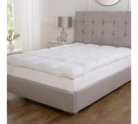 Super King Bed Mattress Topper - 10cm Thick Ultra Soft Square Pattern Stitching Microfiber Padding for Enhanced Sleep Comfort - Hypoallergenic, Breathable & Machine Washable (180x200x10cm)