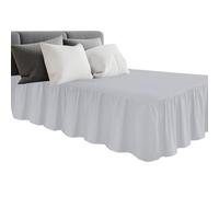 Super King Bed Platform Base Frilled Valance, Silver, Anti-Wrinkle Soft Brushed Microfiber Fabric, Multicolor Collection, Size: 4ft (182 x 200 + 25 cm)