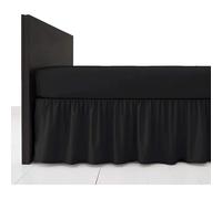 (Super King, Black) Extra Deep Plain Bed Base Valance Sheets Frilled