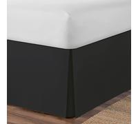 (Super King, Black) Plain Cotton Percale Platform Base Valance Pleated