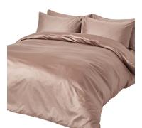 Organic Cotton Duvet Cover Set 400 TC Homescapes Brown Super King