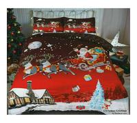 (Super King) Christmas Greetings 3D Printed Duvet cover