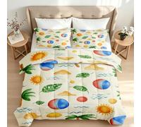Super King Coverless Duvet All Season Reversible Palm Tree