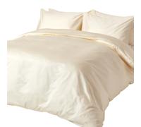 HOMESCAPES Cream Organic Cotton Duvet Cover Set Super King Size 400TC 600 Thread Count Equivalent Quilt Cover Bedding Set 2 Pillowcases Included