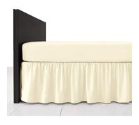 (Super King, Cream) Extra Deep Plain Bed Base Valance Sheets Frilled
