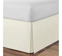 (Super King, Cream) Plain Cotton Percale Platform Base Valance Pleated