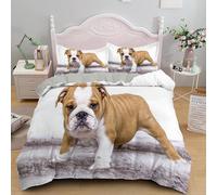 Super King Duvet Cover English bulldog Duvet Cover Sets with Zipper Closure for Aldults Kids Soft Breathable Microfiber Bedding Sets King Size 260x220 cm + 2 Pillowcases 50x75 cm 5L9W4Q0960