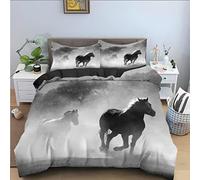 Super King Duvet Cover Horse Duvet Cover Sets with Zipper Closure for Aldults Kids Soft Breathable Microfiber Bedding Sets King Size 260x220 cm + 2 Pillowcases 50x75 cm 5L9W260744