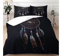 Super King Duvet Cover Set 260 x 220 cm Beaded Dreamcatcher Microfiber Bedding Set with Pillowcases 50 x 75 cm Zipper Closure Quilt Cover