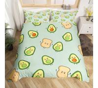 Super King Duvet Cover Set Avocado Toast 3D Printed Food Bedding Set Brushed Microfibre Quilt Cover 260x220 cm with Zipper Closure and 2 Pillowcases 50x75 cm d-1403