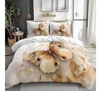 Super King Duvet Cover Set Butterfly Soft Microfibre Bedding Set 3D Printed Floral Patterns Quilt Cover 260x220 cm with Zipper Closure with 2 Pillowcases 50x75 cm b.2695