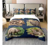 Super King Duvet Cover Set Capybara Soft Microfibre Bedding Set 3D Printed Cute Animals Quilt Cover 260x220 cm with Zipper Closure with 2 Pillowcases 50x75 cm b.2730