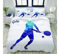 Super King Duvet Cover Set Cricket Ball Soft Microfiber Sports Theme for Teenagers Bedding 3D Printed Quilt Cover 260x220 and 2 Pillowcases 50x75 with Zipper Closure Easy Care E-210