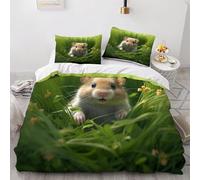 Super King Duvet Cover Set Guinea Pig Soft Microfibre Bedding Set 3D Printed Cute Animals Quilt Cover 260x220 cm with Zipper Closure with 2 Pillowcases 50x75 cm c.1370