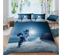 Super King Duvet Cover Set Hockey Puck Soft Microfiber Winter Sports Bedding 3D Printed Quilt Cover 260x220 and 2 Pillowcases 50x75 with Zipper Closure Easy Care F.2172