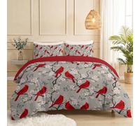 Super King Duvet Cover Set, Plants Flowers Bird Butterfly Printed Comforter Reversible Bedding, Vintage Watercolour Soft Microfiber Cover Sets With Zipper Closure and 2 Pillowcases, 260 x 220 cm