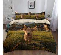 Super King Duvet Cover Set Premium Brushed Microfiber Duvet Cover Beige Ultrasoft Hypoallergenic Reversible Animals Plants Puppy Grass Bedding Set Non Iron Luxury Bedding Sets With Zipper Closure
