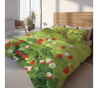 Super King Duvet Cover Set Premium Microfiber 135 x 200 cm, Sage Green Ultrasoft Hypoallergenic Reversible 3 PCS Bedding Set, Minimalist Floral Modern Quilt Cover with 2 Pillowcases