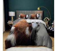 Super King Duvet Cover Set Red Panda Soft Microfibre Bedding Set 3D Printed Cute Animals Quilt Cover 260x220 cm with Zipper Closure with 2 Pillowcases 50x75 cm d.740