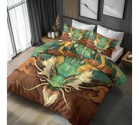 Super King Duvet Cover Sets Dragon Bedding - 3 Piece with 2 Pillowcases, Chinese Fantasy Printed Design, for Bedroom Decor, Soft Brushed Microfiber, Zip Fastening - OC638
