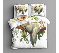 Super King Duvet Cover Sets Sloth - Sleeping Animal Bedding 3 Piece with 2 Pillow Cases - Reversible Design & Bedroom Decorations - Soft Microfibre Quilt Cover with Zip L&-5868