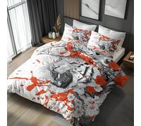 Super King Duvet Cover Sets Tiger Bedding - 3 Piece with 2 Pillowcases, Japanese Wildlife Printed Design, for Bedroom Decor, Soft Brushed Microfiber, Zip Fastening - OC628